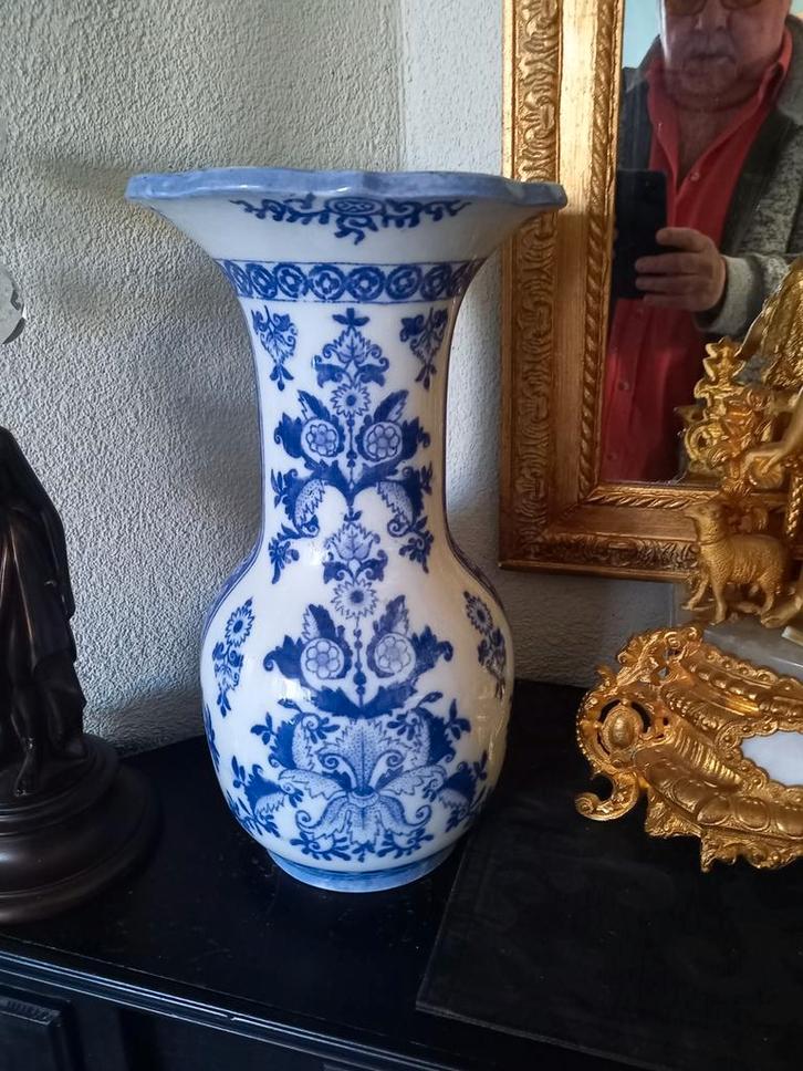porseleinen vaas blauw witte zo genoemde kraagvaas, Antiek en Kunst, Antiek | Vazen, Ophalen of Verzenden