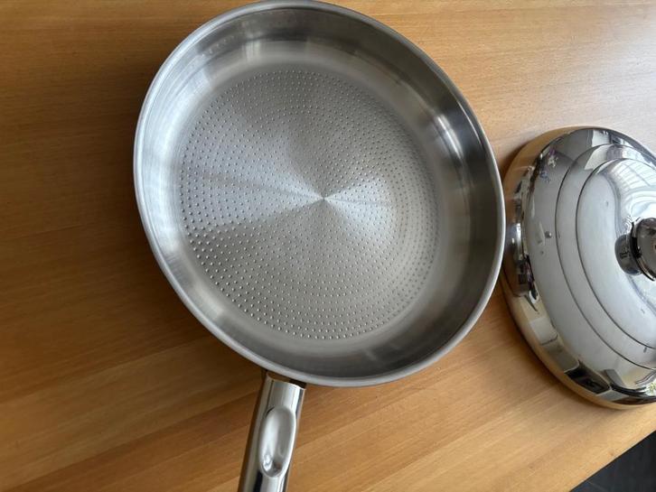 Sus Inox 18/10 koekenpan van 30cm., Huis en Inrichting, Keuken | Potten en Pannen, Nieuw, Koekenpan of Braadpan, Rvs, Keramische plaat