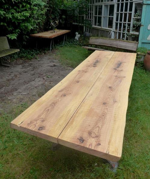 prachtige grote boomstam tuintafel  260 cm, Tuin en Terras, Tuintafels, Zo goed als nieuw, Rechthoekig, Hout, Ophalen