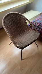 Rieten stoeltje jaren 60, Huis en Inrichting, Stoelen, Ophalen, Bruin, Riet of Rotan, Eén