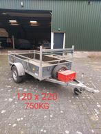 Aanhanger 750kg 120x220, Auto diversen, Aanhangers en Bagagewagens, Ophalen, Gebruikt