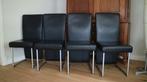 Rolf Benz leren eetkamerstoelen., Huis en Inrichting, Gebruikt, Verzenden, Zwart, Leer