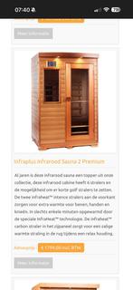Infraplus infrarood sauna 2 personen premium, Ophalen, Zo goed als nieuw, Complete sauna