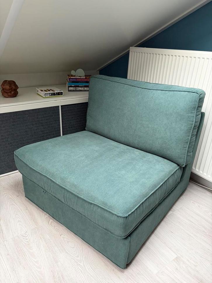 Ikea Kivik Stoel / slaapbed met lattenbodem - als nieuw, Huis en Inrichting, Fauteuils, Zo goed als nieuw, Stof, Minder dan 50 cm