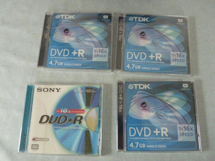 3 x dvd + R van TDK en 1 Sony DVD +R in seal verpakking, Computers en Software, Beschrijfbare discs, Nieuw, Dvd, Ophalen of Verzenden