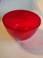 kristalglazen rode schaal doorsnee 17 cm en H 12,5 cm Kerst, Ophalen, Schaal, Rond, Glas
