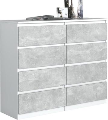 Ladekast 8 lades - 120cm - Wit - Betonlook  beschikbaar voor biedingen