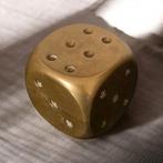 Bronzen dobbelsteen 6.5 cm, Ophalen of Verzenden