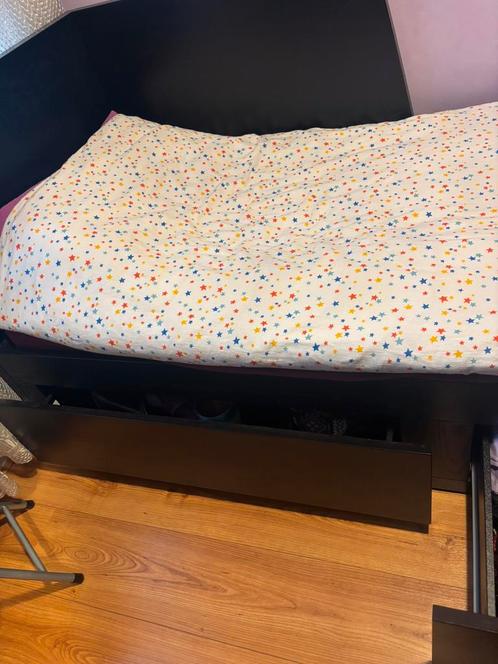2 per bed, Huis en Inrichting, Slaapkamer | Bedden, Zo goed als nieuw, Tweepersoons, 90 cm, 200 cm, Zwart, Ophalen