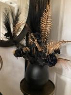 Luxe Toetervaas met Zijden bloemen Set🖤-10%, Ophalen of Verzenden, Nieuw