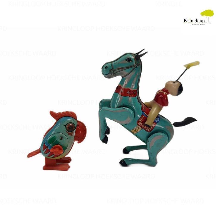 Chineese MS 749 Acrobaat op Paard & Springend Papagaai, Antiek en Kunst, Antiek | Speelgoed, Ophalen of Verzenden