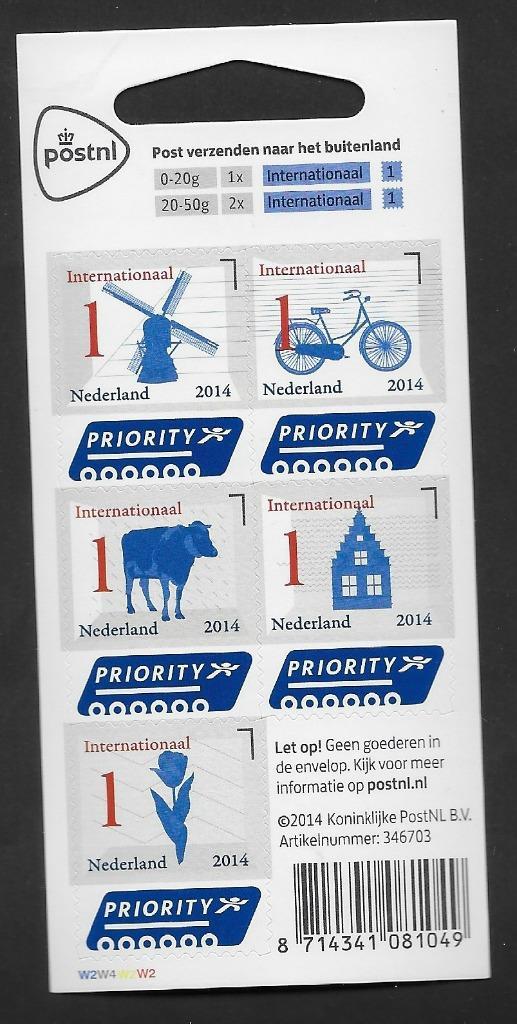 Ned. Iconen Int. 2014 ets W2W4W2W2 . NIEUW LEES INFO., Postzegels en Munten, Postzegels | Nederland, Postfris, Na 1940, Ophalen of Verzenden