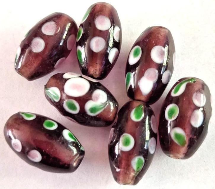 Lampwork glas kralen 22x12 mm, Hobby en Vrije tijd, Kralen en Sieraden maken, Nieuw, Kraal, Verzenden
