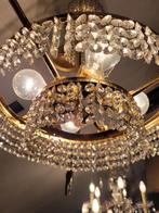 Vintage plafondlamp  kristallen pegels foto1 t/m 4, Huis en Inrichting, Lampen | Kroonluchters, Ophalen, Heikant 21 Kaatsheuvel