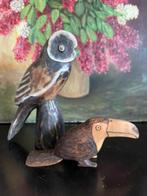 Houten toekan vogel en uil, Ophalen of Verzenden, Zo goed als nieuw, Vogel, Beeldje of Figuurtje