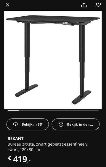 BEKANT bureau zit/sta elektrisch 