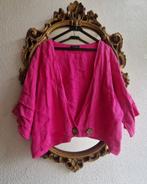 Als nieuw! Sarah Santos fuchsia roze linnen jasje vestje, Trui of Vest, Ophalen of Verzenden, Zo goed als nieuw, Roze