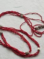 Rode fijne glaskraaltjes ketting, Ophalen of Verzenden, Rood