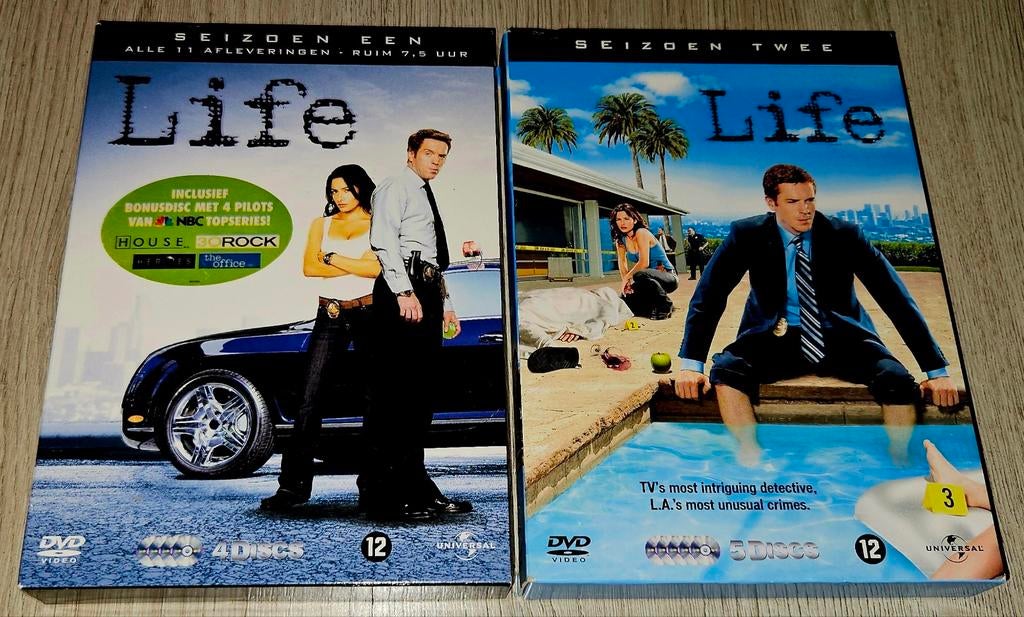 Life - Seizoen 1 & 2 - 9 DVDs, Cd's en Dvd's, Dvd's | Tv en Series, Zo goed als nieuw, Boxset, Vanaf 12 jaar, Ophalen of Verzenden