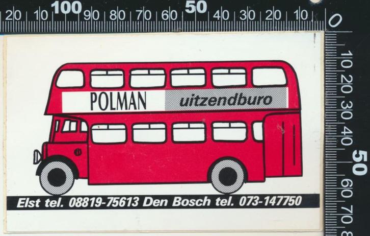 Sticker: Polman Uitzendburo - Elst - Den Bosch, Verzamelen, Stickers, Zo goed als nieuw, Bedrijf of Vereniging, Ophalen of Verzenden