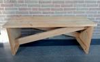 stevig houten bankje te koop, Huis en Inrichting, Ophalen, Rechthoekig, 125 cm of meer, Minder dan 50 cm
