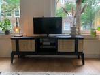 Must living tv meubel webbing zwart, Huis en Inrichting, Ophalen, 150 tot 200 cm, Eikenhout, Zo goed als nieuw