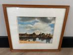 Ingelijste print van een stadsgezicht, Antiek en Kunst, Ophalen of Verzenden