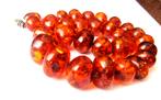 Prachtige Barnsteen Amber ketting, collier zilver 62 gr, Ophalen, Zilver, Ketting, Met edelsteen