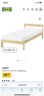 Gratis: 1 persoonsbed IKEA Neiden, Huis en Inrichting, Slaapkamer | Bedden, Gebruikt, Eenpersoons, Wit, Hout