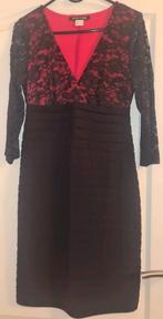 Ashley brook jurk zwart/rood/kant maat 36 z.g.a.n, Ophalen, Zo goed als nieuw, Maat 36 (S), Ashley brooke
