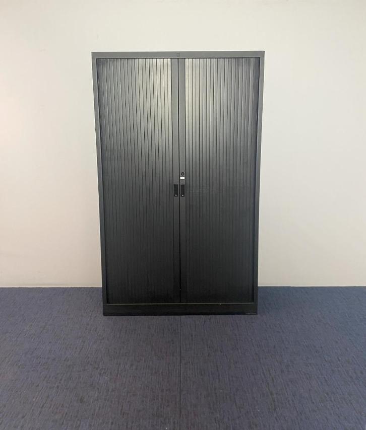 2 x Roldeurkast Schaffenburg, zwart, H 195 x B 120 x D 45 cm, Huis en Inrichting, Bureaus, Gebruikt, Ophalen