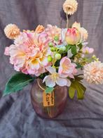 Biedermeier boeketje zijde bloemen met vaas, Huis en Inrichting, Woonaccessoires | Kunstplanten en Kunstbloemen, Ophalen of Verzenden