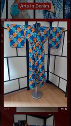 Kimono in Japanse stijl in Afrikaanse waxkatoen, Maat 42/44 (L), Nieuw, Arts_in_Denim, Onder de knie