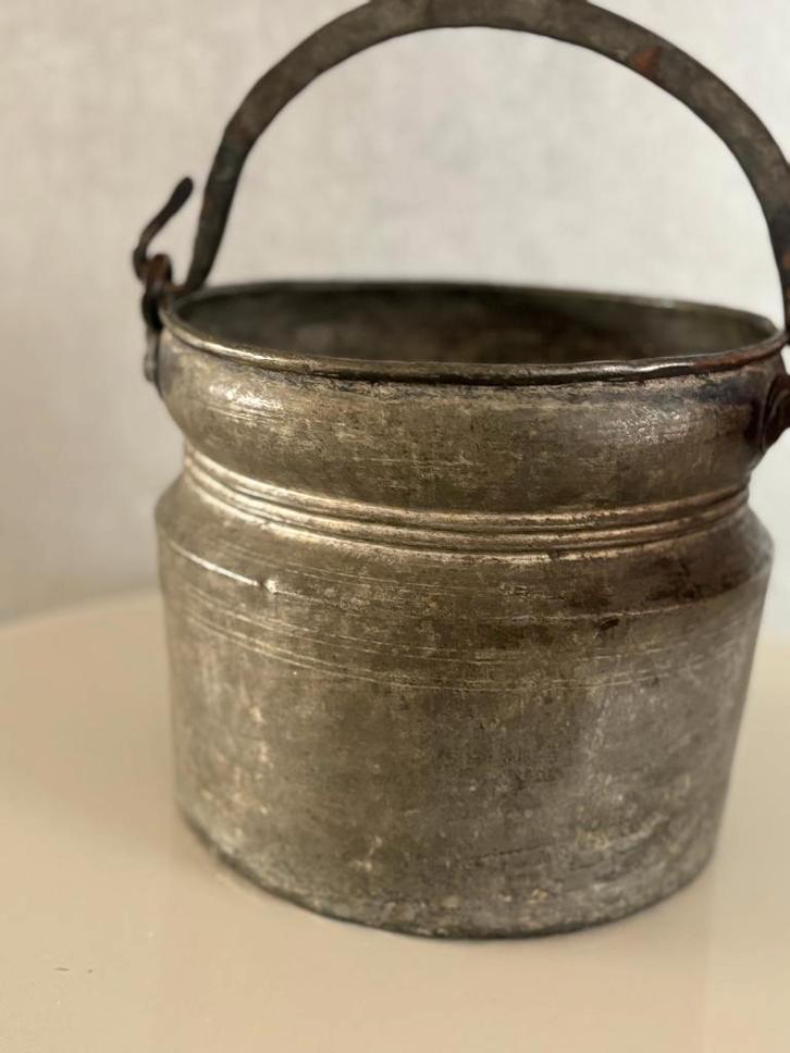 TINNEN EMMER, Antiek en Kunst, Antiek | Tin, Ophalen of Verzenden