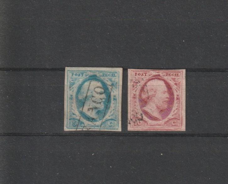 Nederland 1852, NVPH 1 & 2, Gestempeld., Postzegels en Munten, Postzegels | Nederland, Gestempeld, T/m 1940, Verzenden