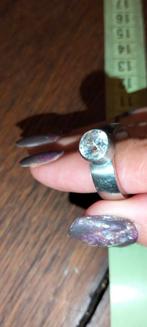 Zilveren stalen Melano ring, Met kristal, IJzer of Staal, ., Ophalen of Verzenden