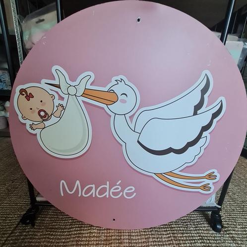 Ooievaar / Geboortebord Roze / Meisje, Kinderen en Baby's, Kraamcadeaus en Geboorteborden, Gebruikt, Ophalen