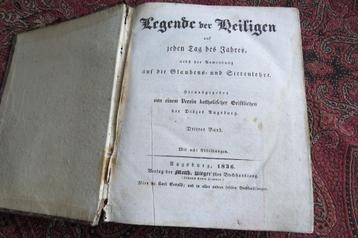 Antiek boek "legende der Heiligen" 1836 met 15 steendrukken beschikbaar voor biedingen