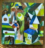 Abstract schilderij in kerstsfeer, Huis en Inrichting, Ophalen, Nieuw, Schilderij, 50 tot 75 cm