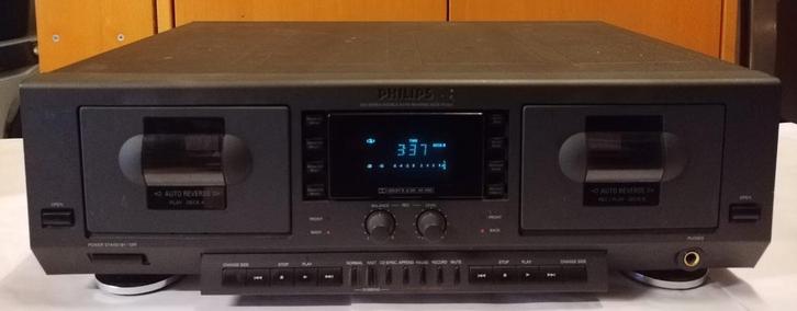 Philips 900 Series Double Auto Reverse Deck FC931, Audio, Tv en Foto, Cassettedecks, Dubbel, Philips, Auto-reverse, Tiptoetsen