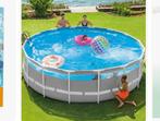 Intex rond prism frame clearvieuw 488x122 cm, 120 cm of meer, Gebruikt, 200 tot 300 cm, Rond