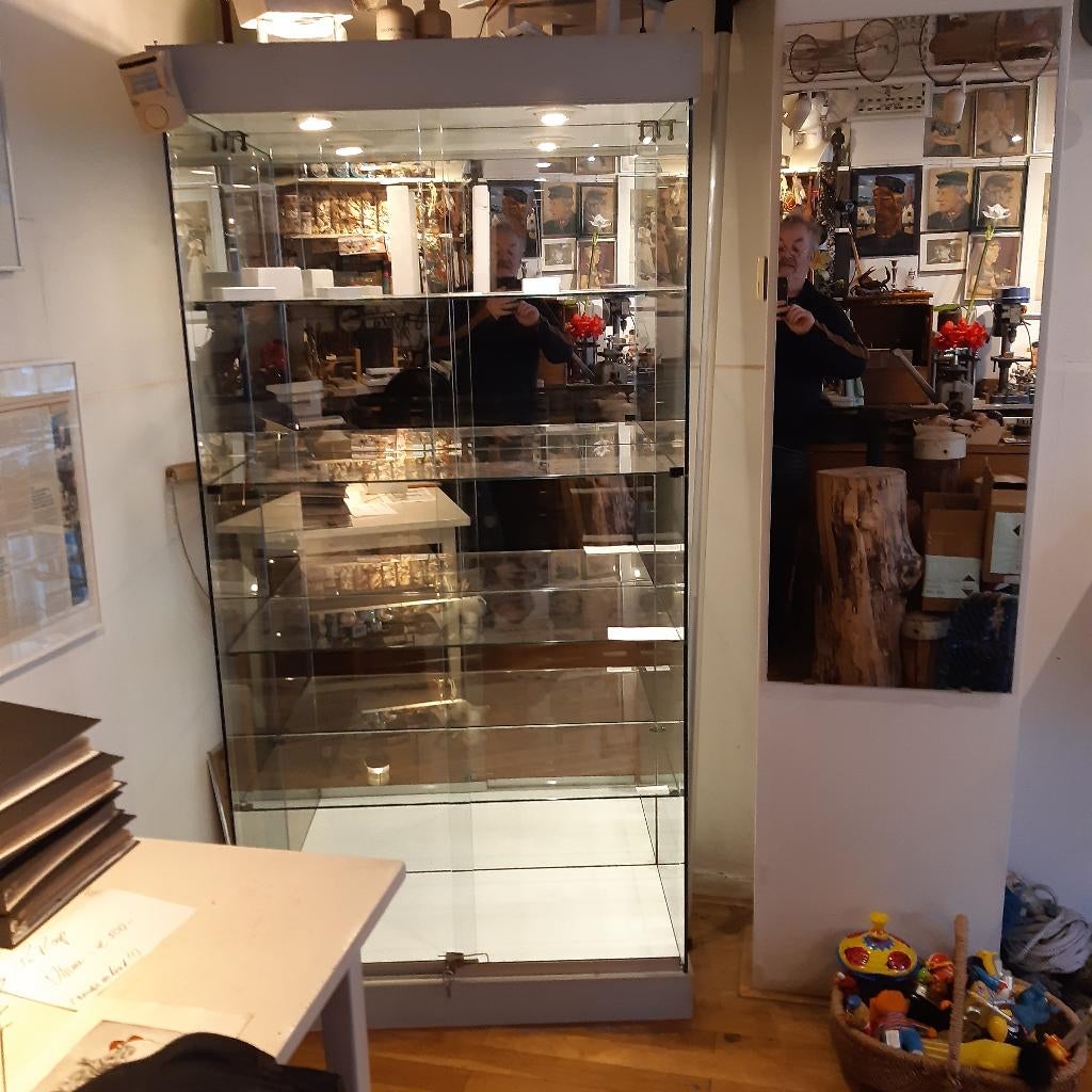 vitrine, Huis en Inrichting, Ophalen, 50 tot 100 cm, Glas, 150 tot 200 cm