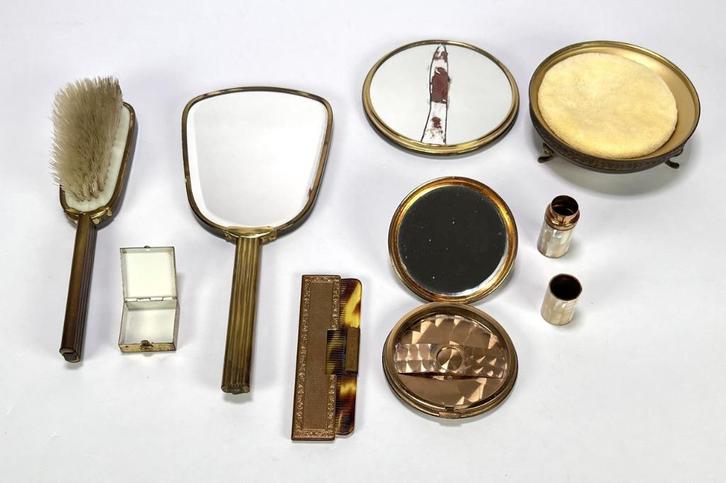 239. Art Deco kap en make-up set – ca. 1925, Antiek en Kunst, Antiek | Overige Antiek, Ophalen of Verzenden