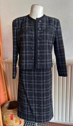 Vintage 90s mantelpakje, Kleding | Dames, Kostuum of Pak, Zwart, Maat 42/44 (L), Ophalen of Verzenden