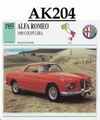 Ak204 autokaart alfa romeo 1900 coupe ghia ( 1955 ), Ophalen of Verzenden, Zo goed als nieuw