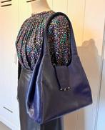 mooi! VINTAGE lederen hobo bag met designer skills!, Ophalen of Verzenden, Gebruikt, Paars, Schoudertasje
