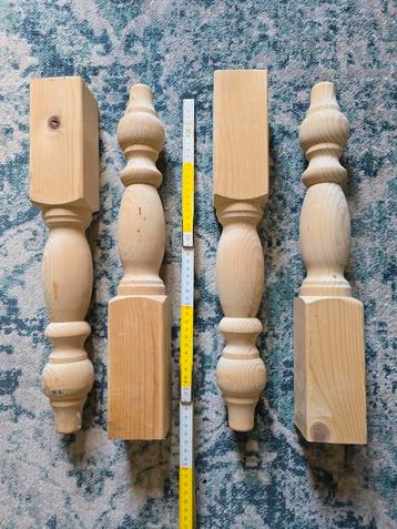 Ongebruikte landelijke houten tafelpoten 45 cm beschikbaar voor biedingen