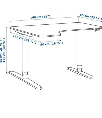 Hoekbureau Ikea Bekant wit 160x110 - afbeelding 2