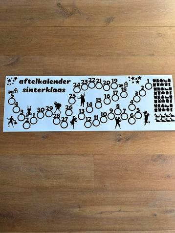 Statische raamfolie aftelkalender sinterklaas beschikbaar voor biedingen