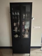 Zwart metalen kast, Huis en Inrichting, Kasten | Buffetkasten, Ophalen, Met plank(en), 50 tot 100 cm, Zo goed als nieuw